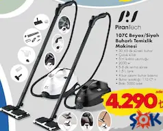 PİRANTECH 107C BUHARLI TEMİZLİK MAKİNESİ BEYAZ/SİYAH indirimli fiyat PİRANTECH 107C BUHARLI TEMİZLİK MAKİNESİ BEYAZ/SİYAH fiyat ve kampanya bilgisi
